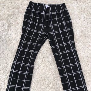 Leith Black Patterned Crop Pants